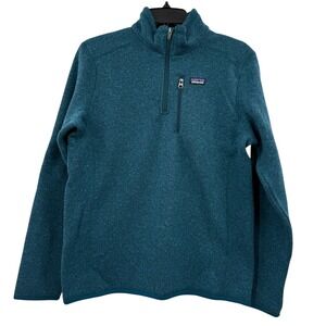 Patagonia Better Sweater Fleece Quarter Zip Pullover Teal Youth‎ Size XXL 16-18